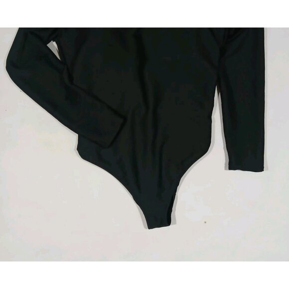 J. Crew Active Ribbed Long Sleeve One Piece Swimsuit Size 12 Black Rashguard - Picture 3 of 9
